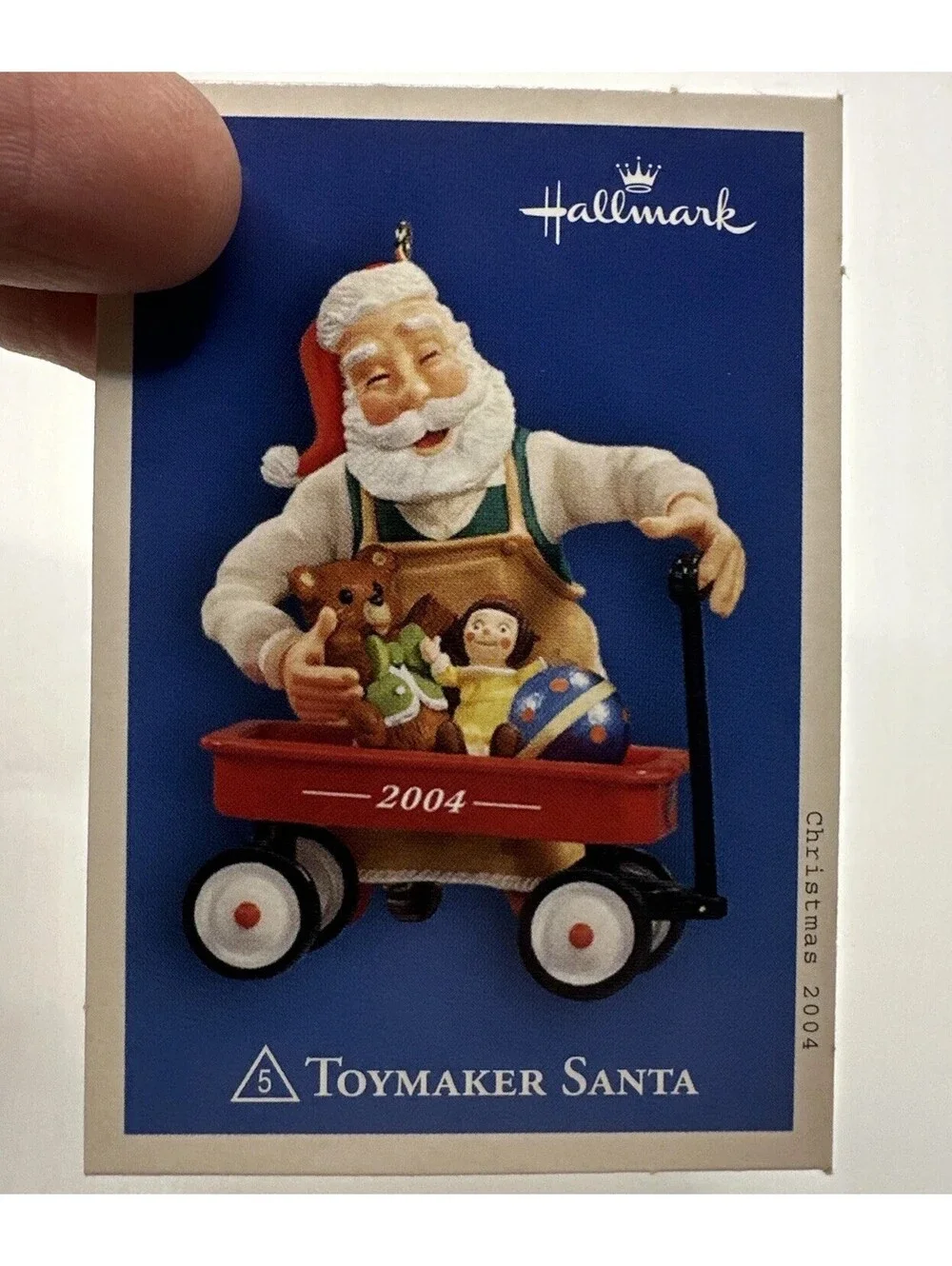 Hallmark Keepsake Toymaker Santa 2004 Red Wagon Collector’s Series Ornament